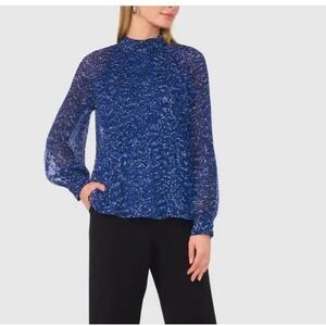 Halogen Women's Long Sleeve Blouse,  Size Small, multicolor